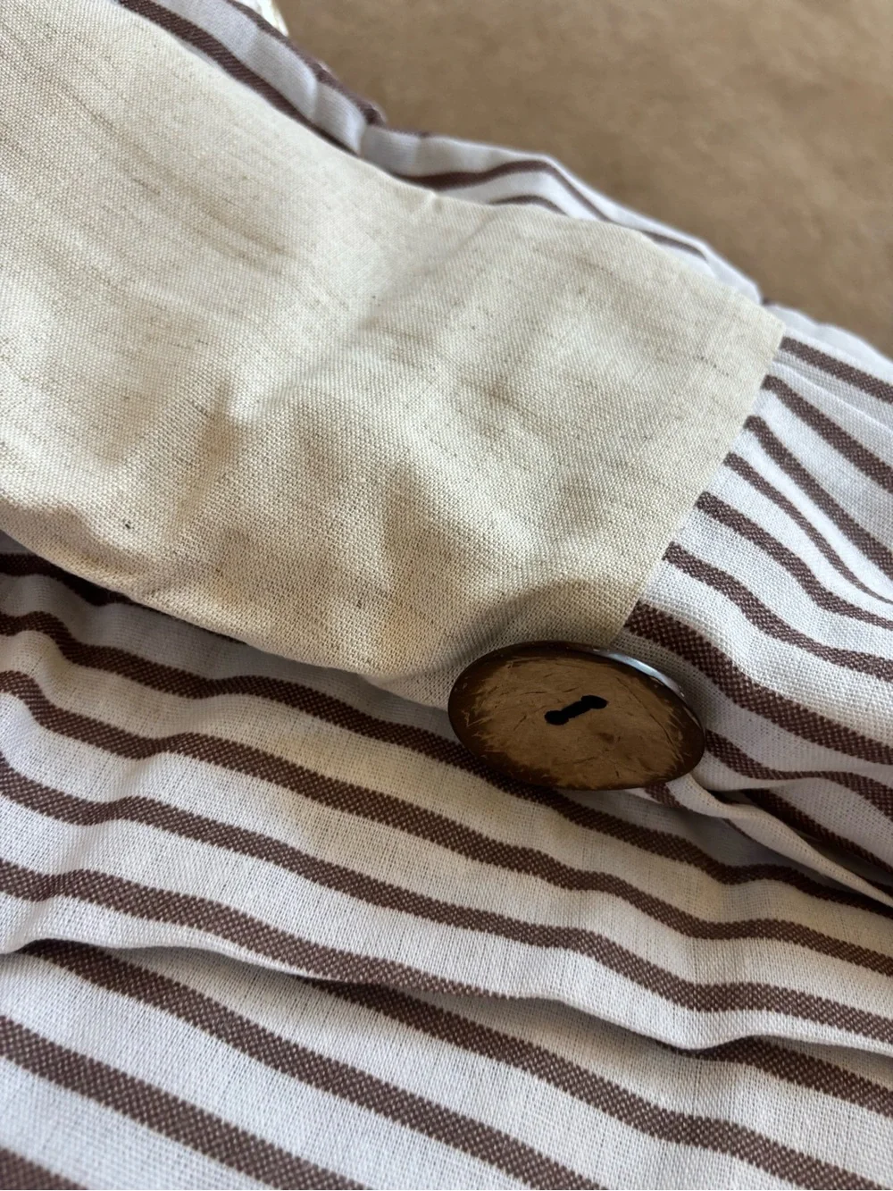 Extra Long Shower Curtains 84”Farmhouse Linen Pleated Brown Stripe 72